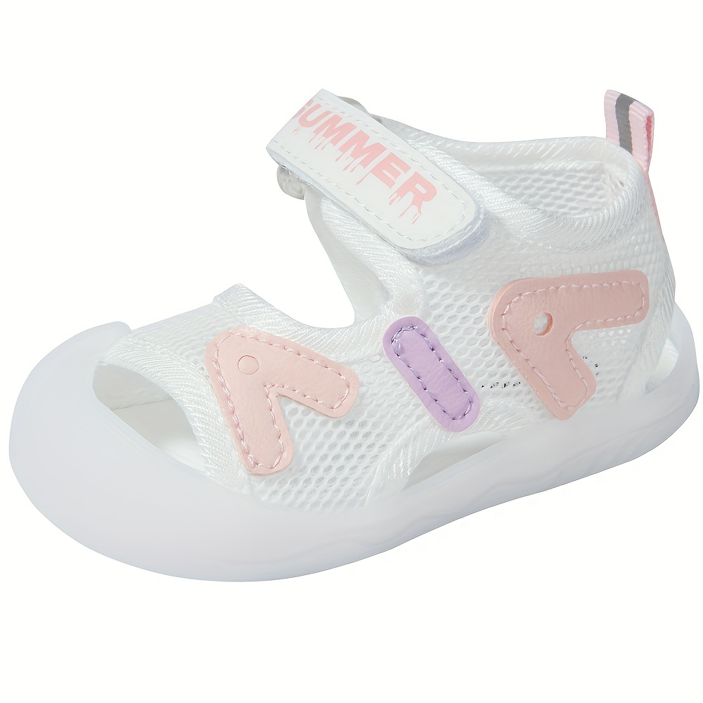 Soft Breathable Mesh Sandals For Baby Girls, Cute Bowknot Round