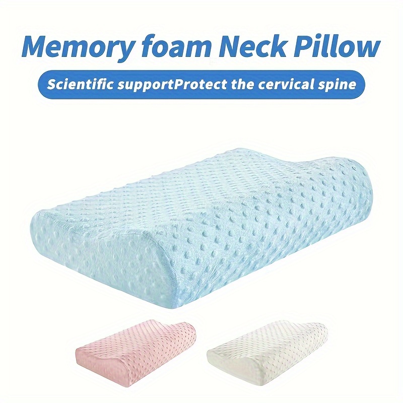 1pc Memory Cotton Pillow, Bed Orthopedic Pillow For Cervical Pillow, Slow  Rebound Adult Neck Guard Pillow Sleep Pillow