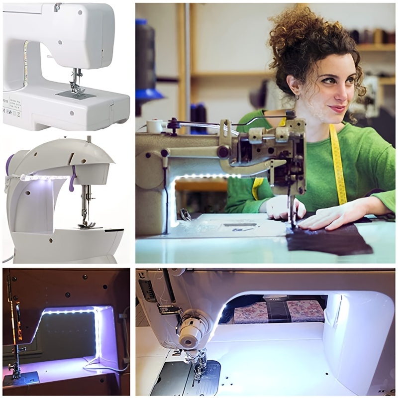 Tira de luz para máquina de coser, tira LED para máquina de coser, tira de  luz LED adhesiva para máquina de coser, tira de luz decorativa regulable de