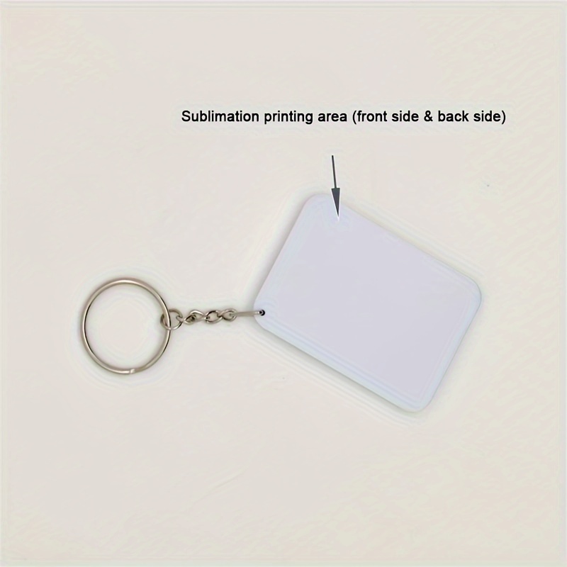 10pcs Plastic Sublimation Key Chain Rectangle Backpack Ornament