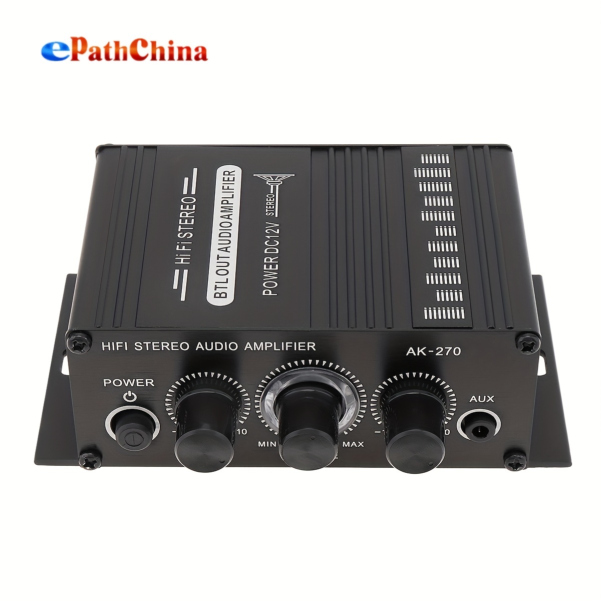 AK270 Mini amplificador estéreo, sistema de amplificador de potencia de  audio doméstico de 2 canales, mezclador de sonido estéreo receptor de