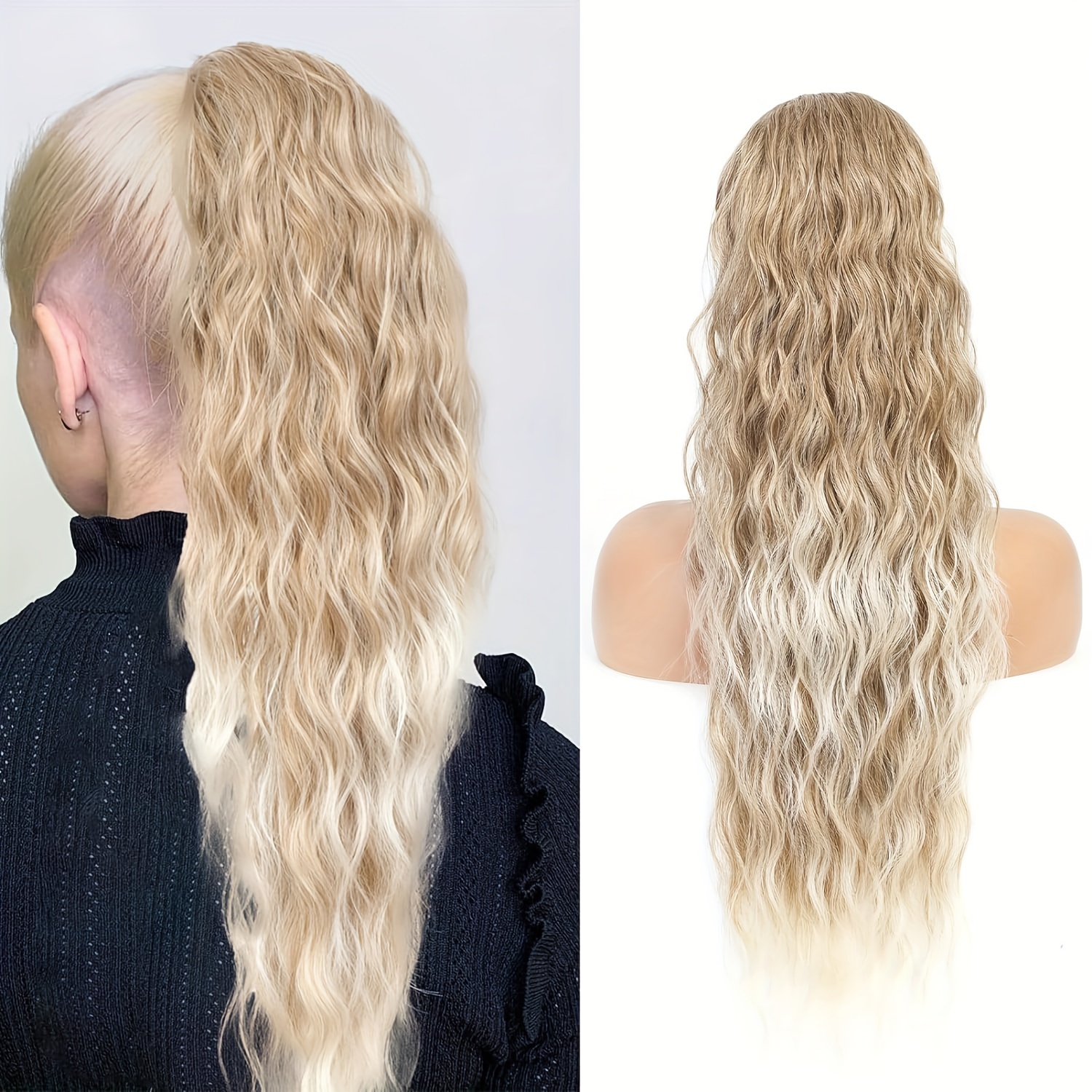 Long Curly Wavy Ponytail Extension 60 96 Cm Drawstring Hairpiece