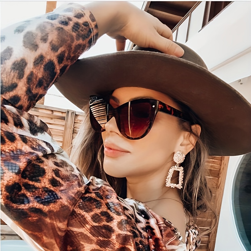 Large Sunglasses Women Men Leopard Fashion Gradient - Temu