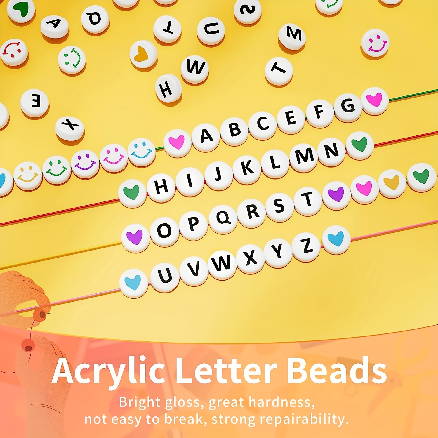 1Box/10grids Alloy Color CCB Round Loose Beads Alphabet Beads, Alphabet  Letter Beads, With Random Color Elastic String, Jewelry Making Set For  Jewelry