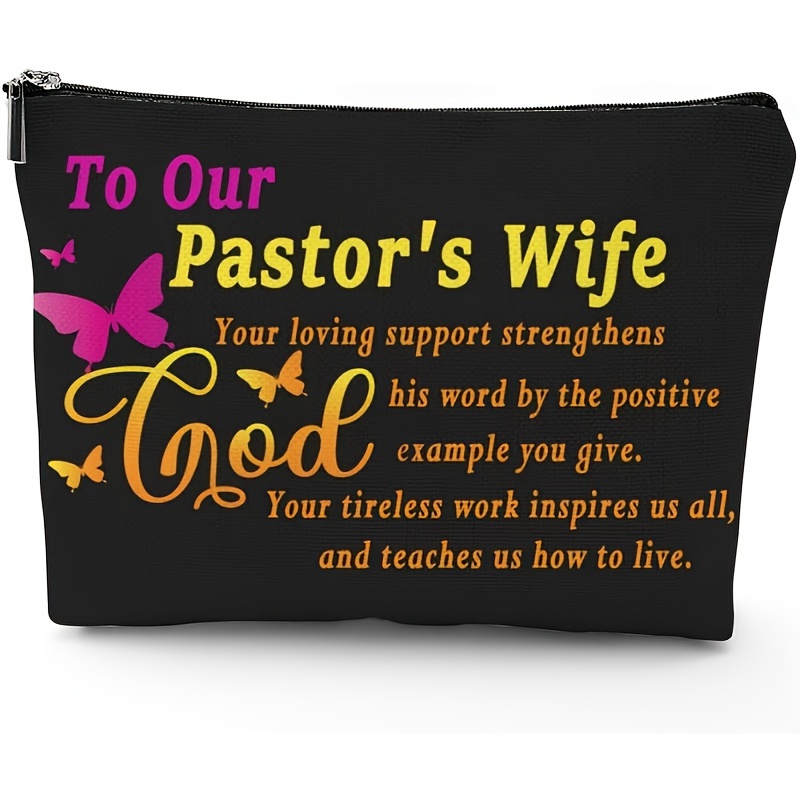 

1pc Pastor's Wife Gift Makeup Bag Cosmetic Bags For Women Religious Gift Thank You Gift Minister's Wife Appreciation Gifts Birthday Weddings Anniversaries Gift