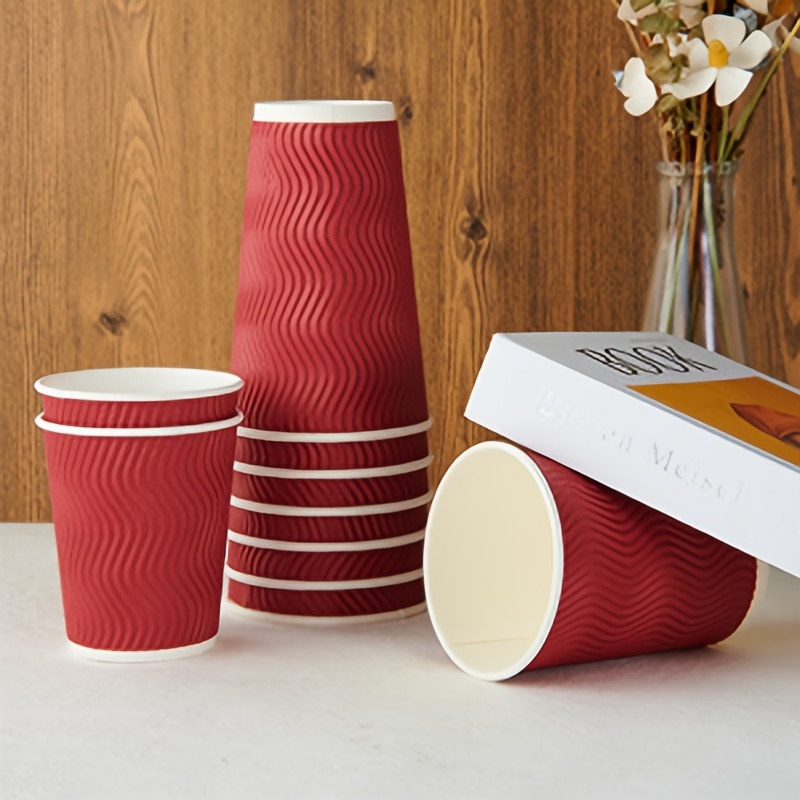 Disposable Coffee Cups With Lids And Straws Togo Hot Paper - Temu