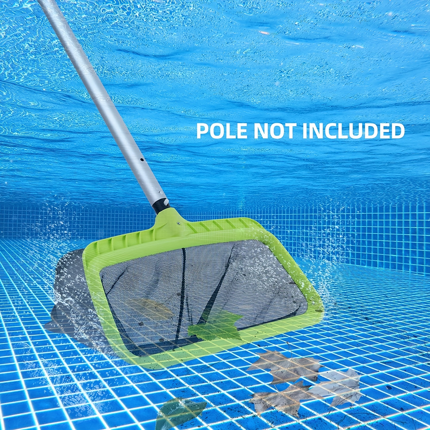1pc Swimming Pool Leaf Skimmer Net, Reinforced Frame Deep Rake Net Heavy  Duty Swimming Leaf Rake Cleaning Tool With Deep Fine Nylon Mesh Net Bag -  Fas