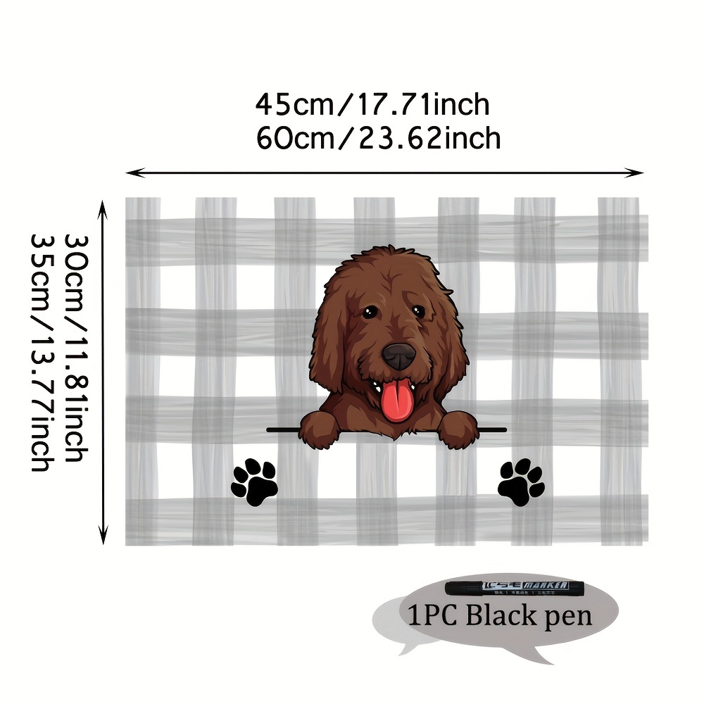 1pc Cartoon Animal Pattern Pet Feeding Mat, Easy To Clean, Durable