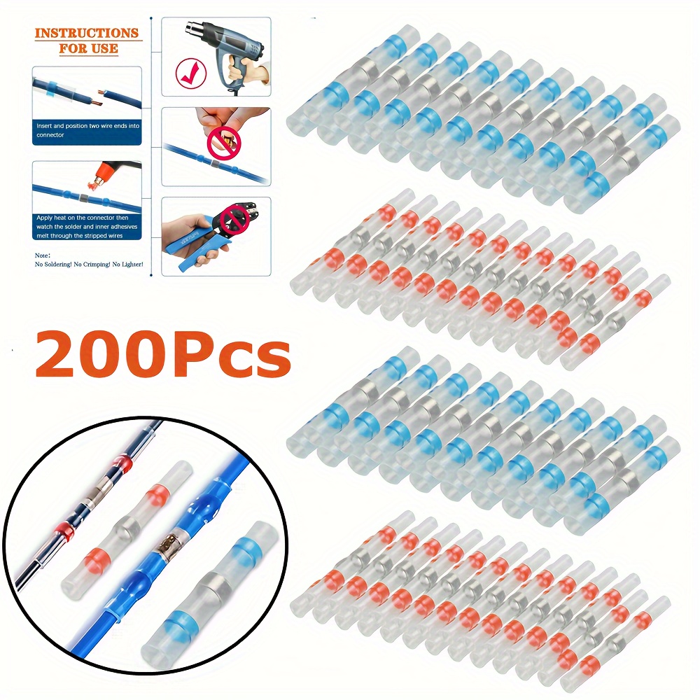 200pcs Conectores Eléctricos Aislados Tope Terminales - Temu