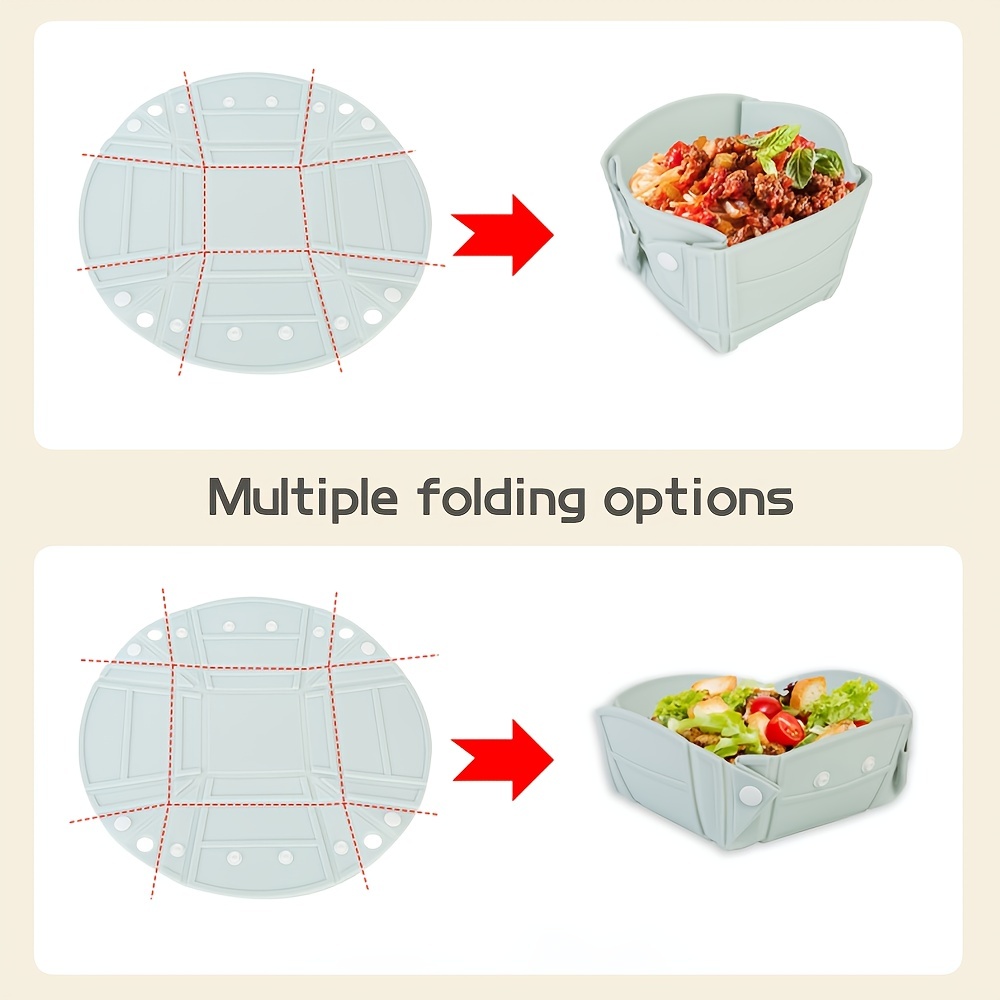 Silicone Folding Bowl With Lid Portable Tableware Outdoor - Temu