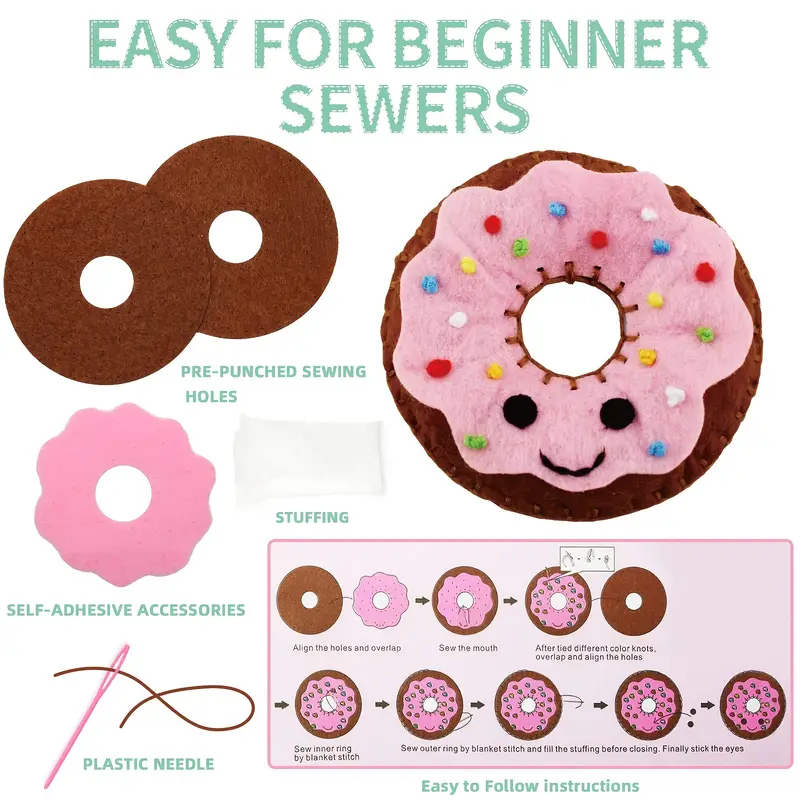 Creative Kids Felt Sewing Kit For Beginners Make 15+ DIY Characters Age 8+  