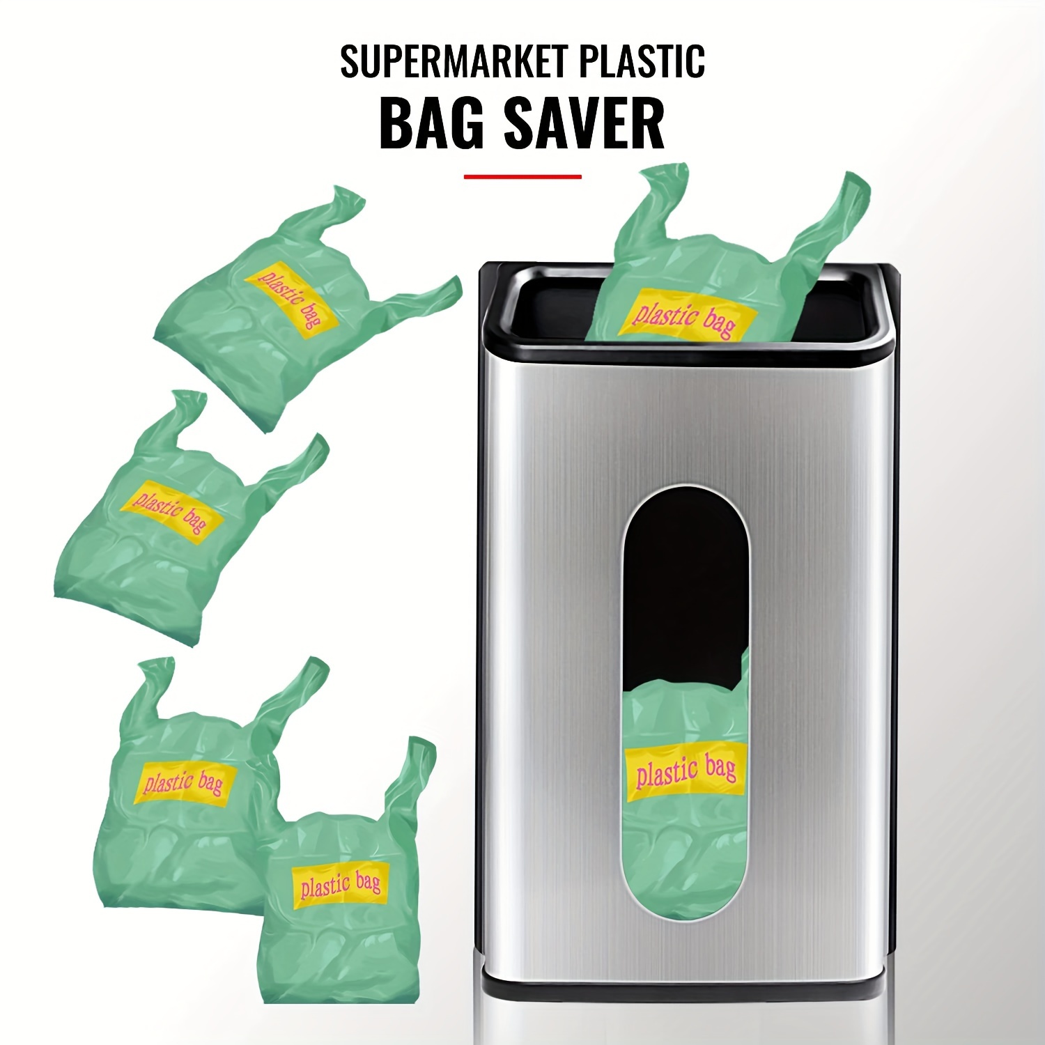 1pc Plastic Wall Mounted Garbage Bag Storage Box, Minimalist Solid Color Trash  Bag Storage Box For Home