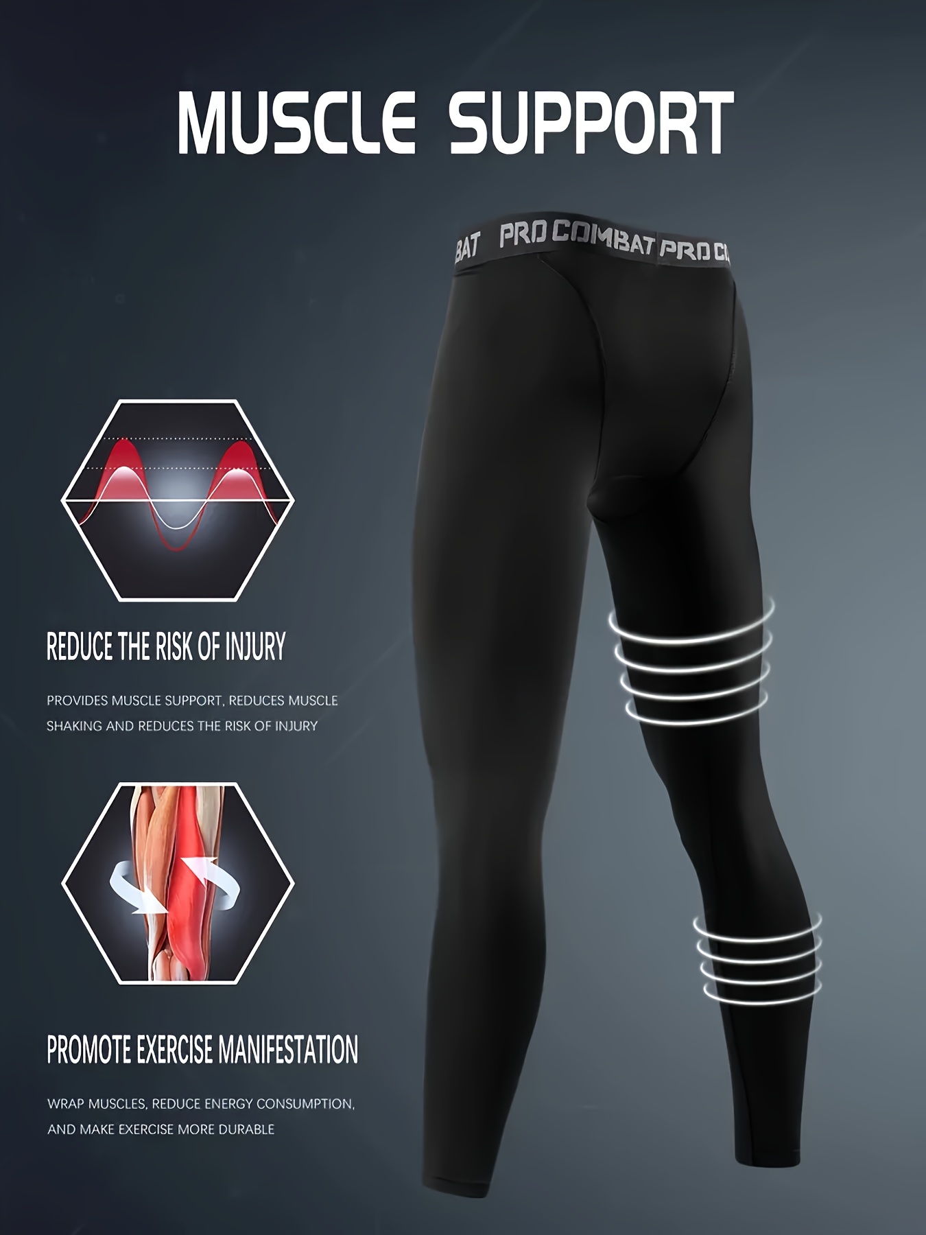 Men's Solid Sports Leggings Active High Stretch Breathable - Temu Canada