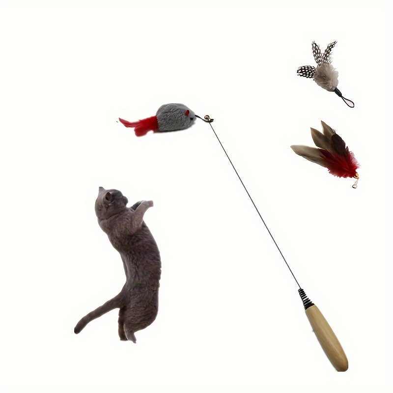 Cat Feather Toy Simulation Bird Portable Cat Feather Chasing Toy