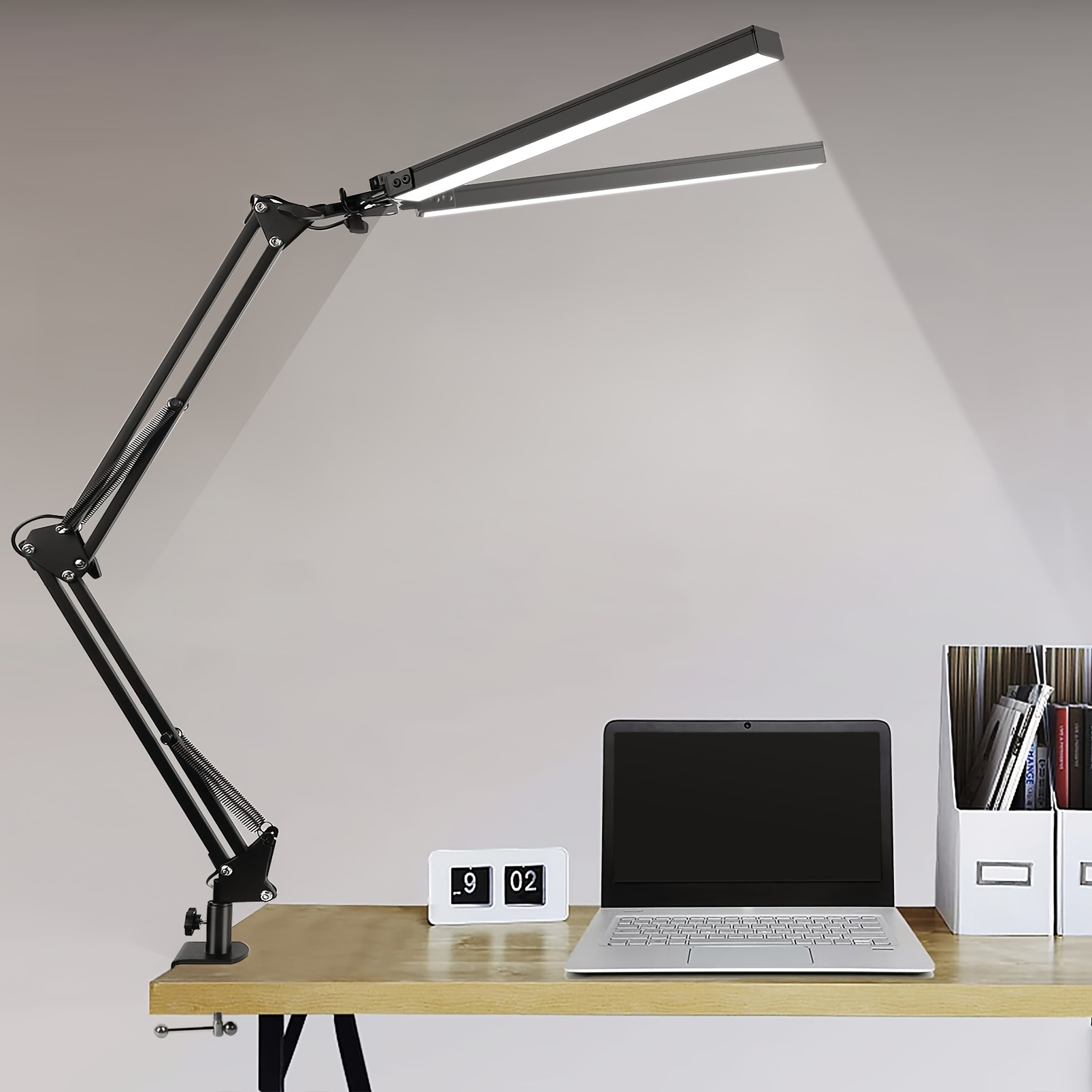 2-in-1 Desk Lamp, Desk Light With Flexible Arm,3 Color Modes Dimmable Double  Head Desk Lamps For Home Office Workbench Reading 