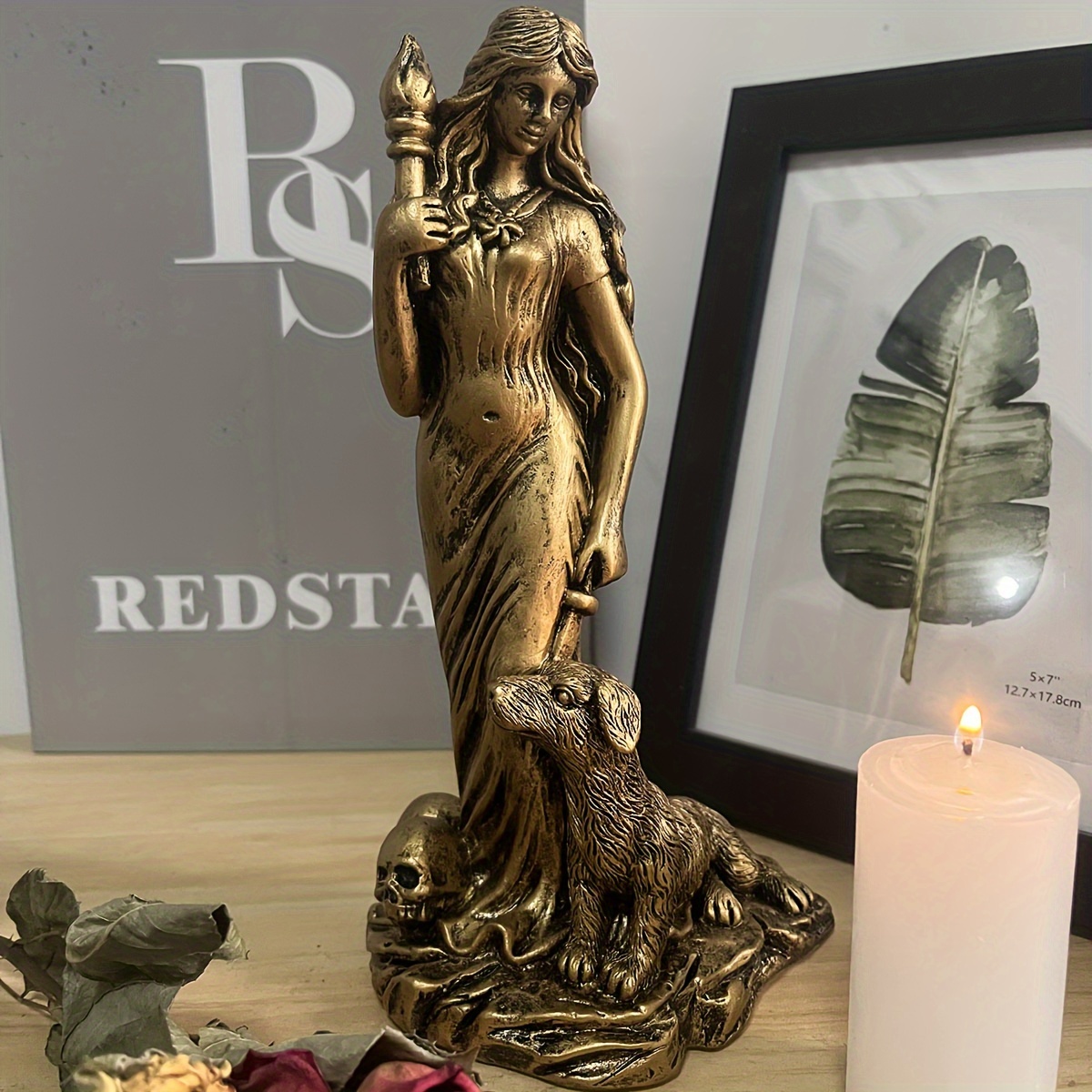 Goddess Statue - Resin Outdoor Decor, Freestanding Altar & Nature Goddess Figurine