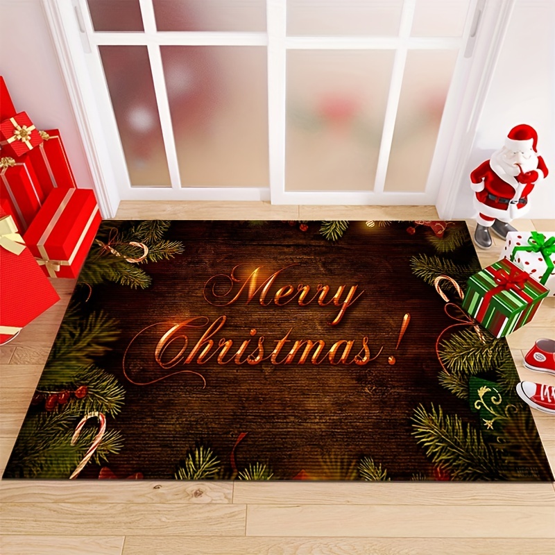 Christmas Door Mat Indoor Outdoor Non Slip Snow And Xmas Car Entryway Mat  Washable Entrance Door Mats Floor Carpet For Front Door Decor - Temu