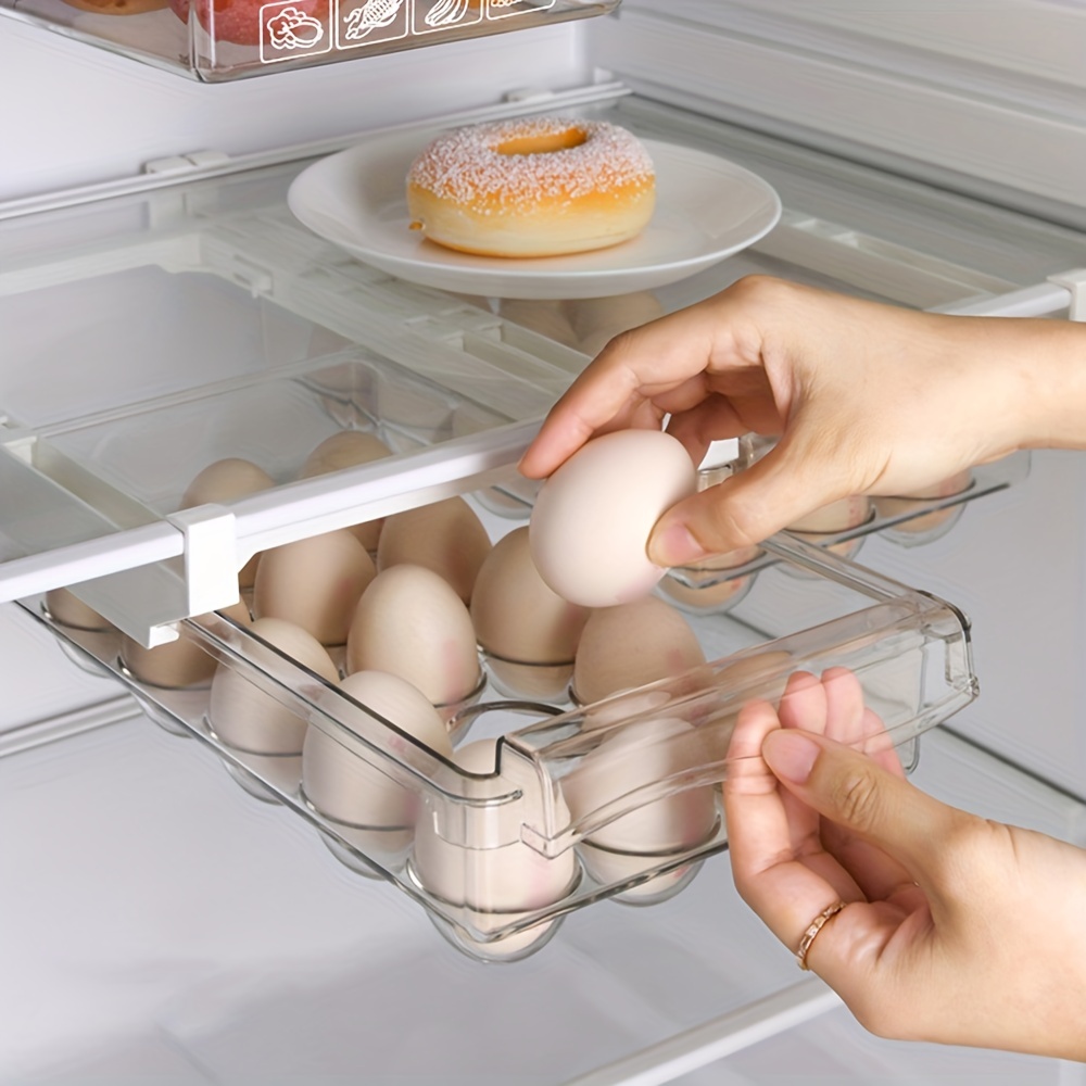 Comprar Caja de almacenamiento de huevos, organizador para refrigerador,  contenedores de alimentos, estuche protector para huevos frescos, bandeja  dispensadora, cajas de almacenamiento de cocina