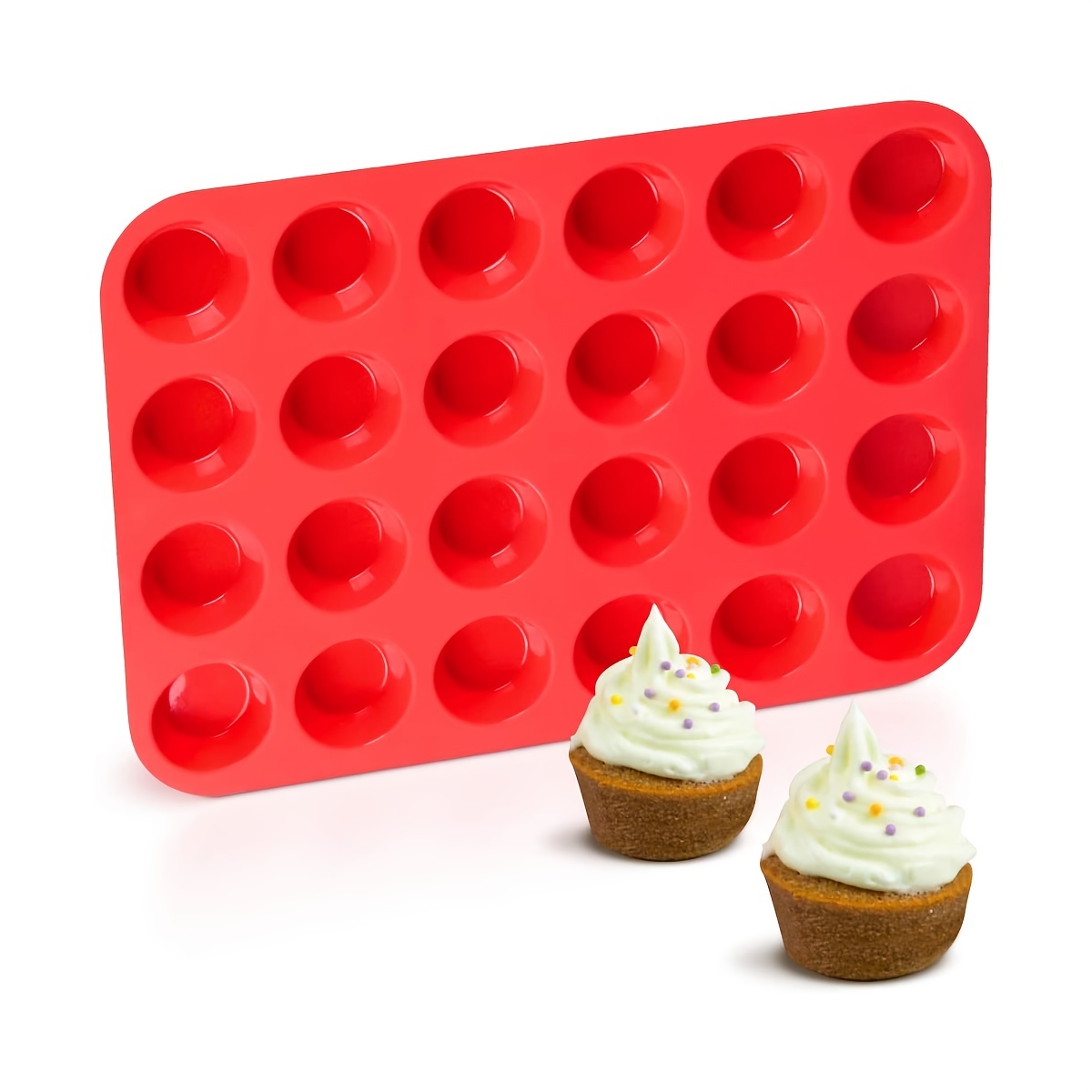 12-cavity Silicone Muffin Pans With Metal Reinforced Frame - Bpa Free, Oven  Safe, And Perfect For Baking Cupcakes, Puddings, And More - Kitchen Gadgets  And Accessories - Temu