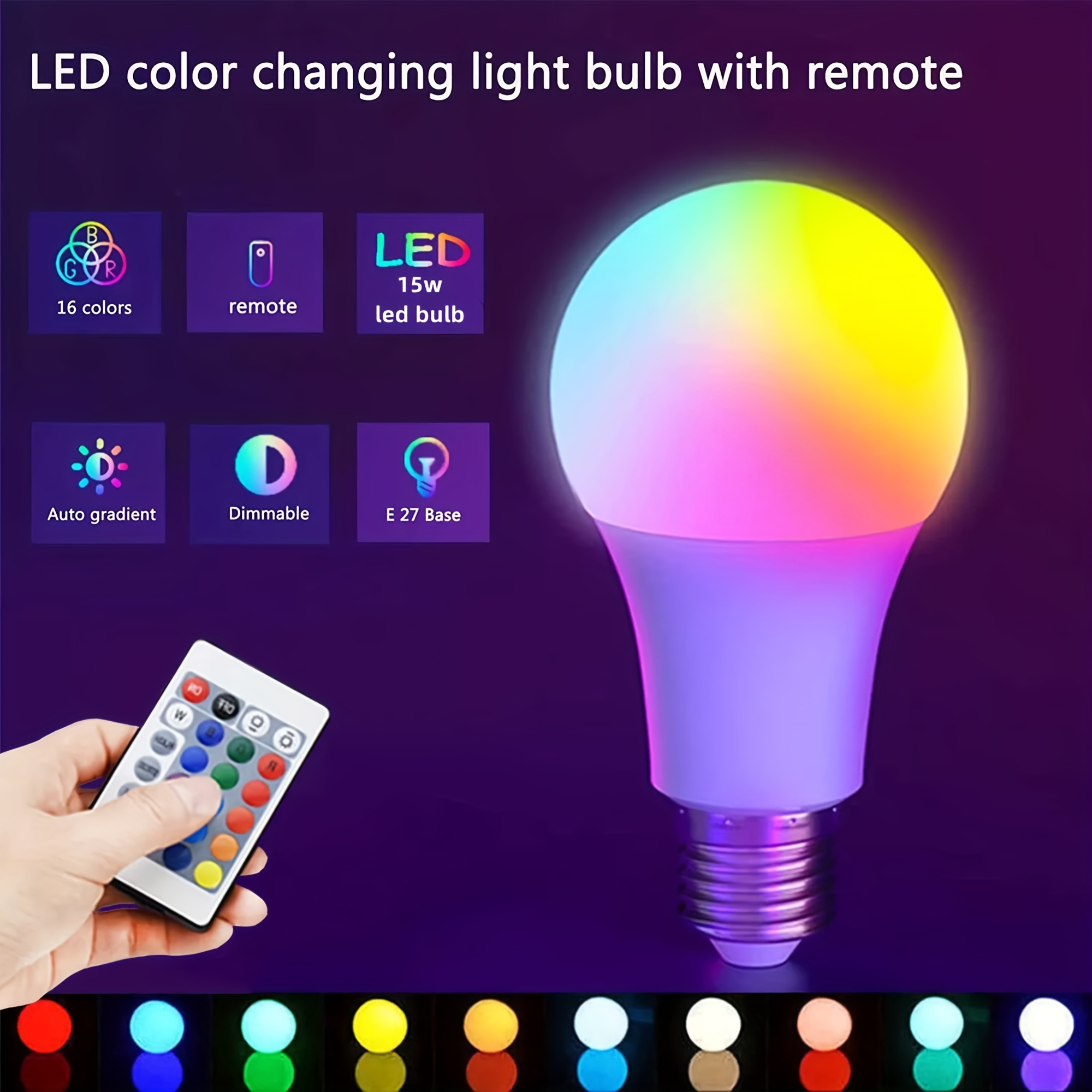 16 couleurs LED veilleuse intelligente RGB contrôle de la lumière Induction  PIR capteur de mouvement maison toilette lumière lampe salle de bain