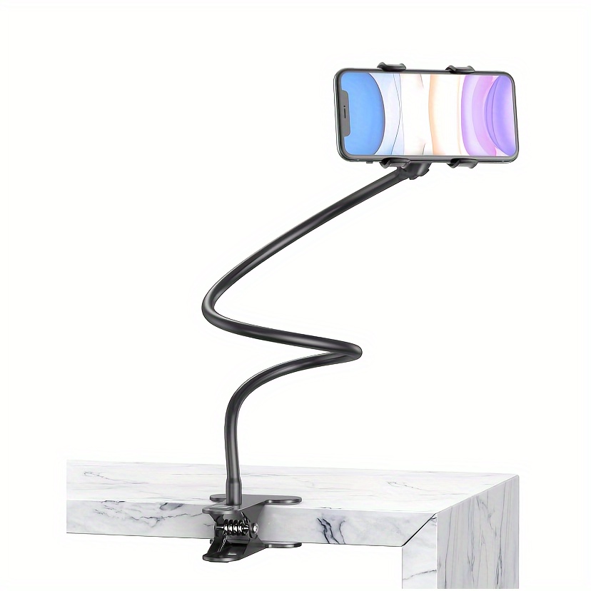 Support Téléphone Col De Cygne 80cm - Rotation 360°, Réglable, Base épaissie Noir