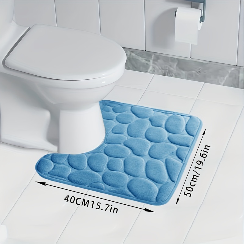 MIULEE Toilet Rugs U Shaped, Absorbent Microfiber Contour Bath Mats for  Bathroom Floor, Anti-Slip Machine Wash Dry, 20'' x 20'', Dark Green