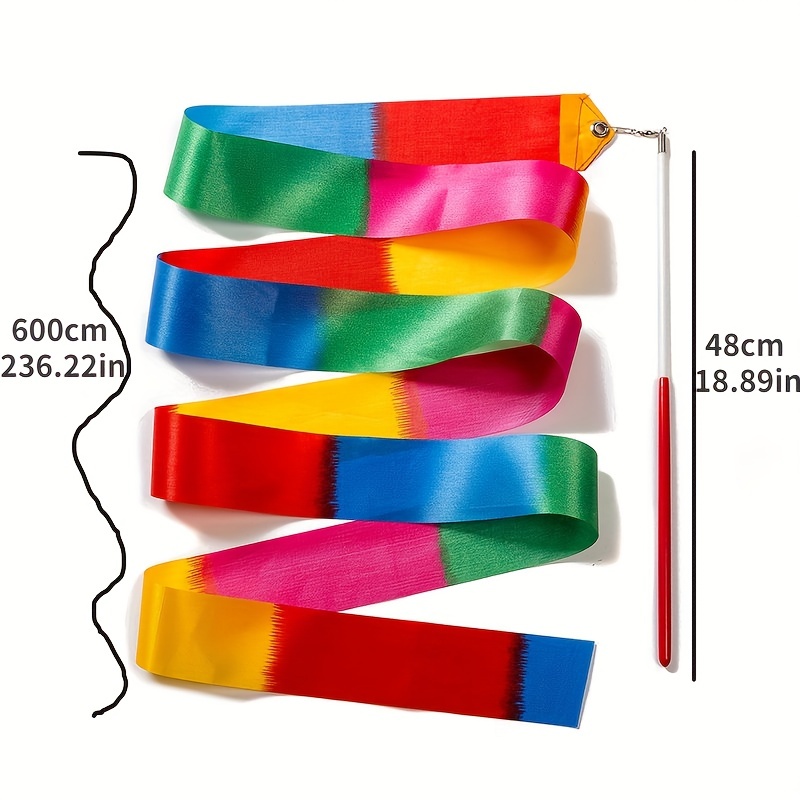 Rhythmic Gymnastics Ribbon Dance Handheld Twirling Wands On Sticks