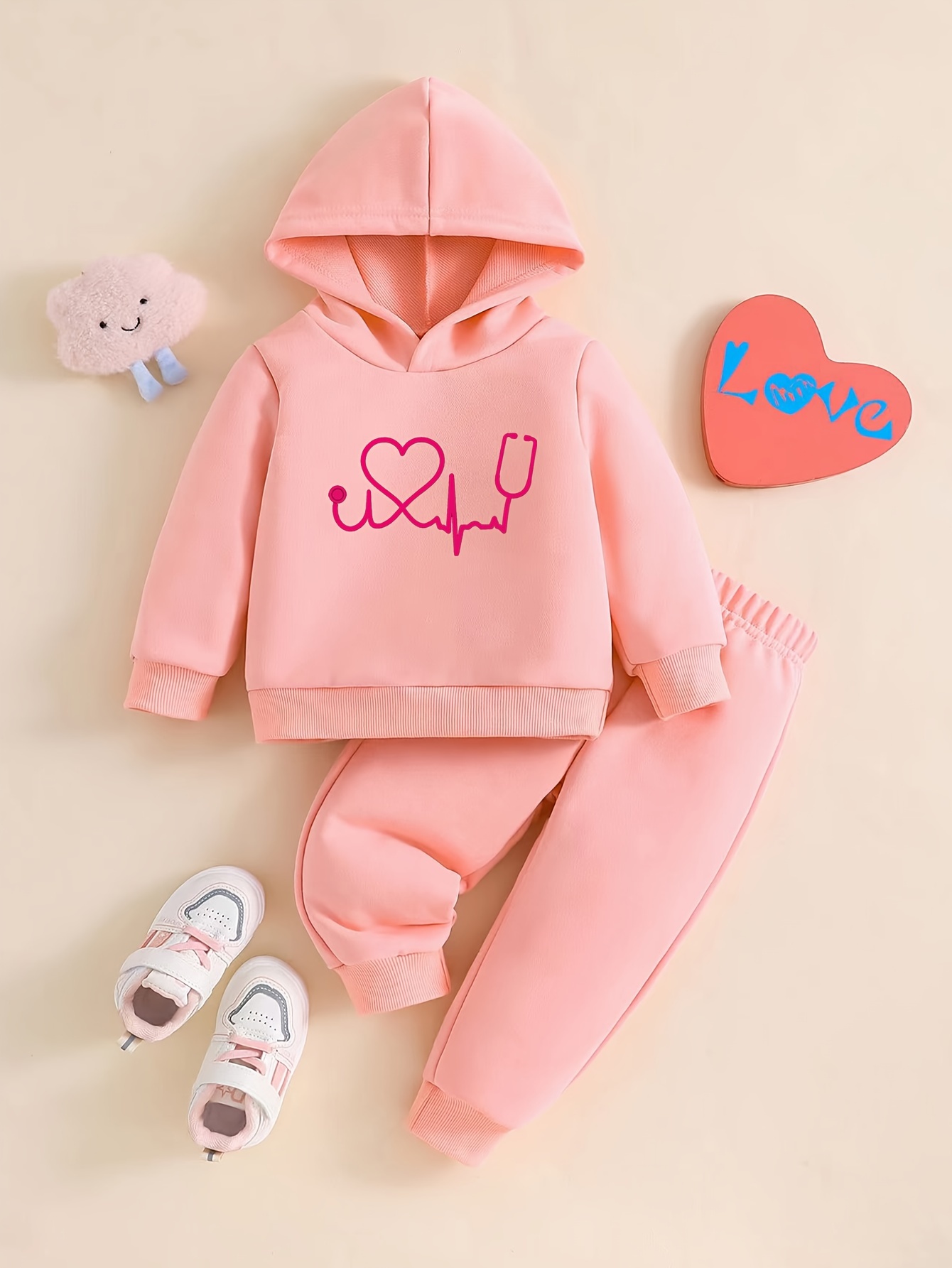 Casual Sweatshirt Sweatpants Set Girls Comfortable Soft Warm Temu