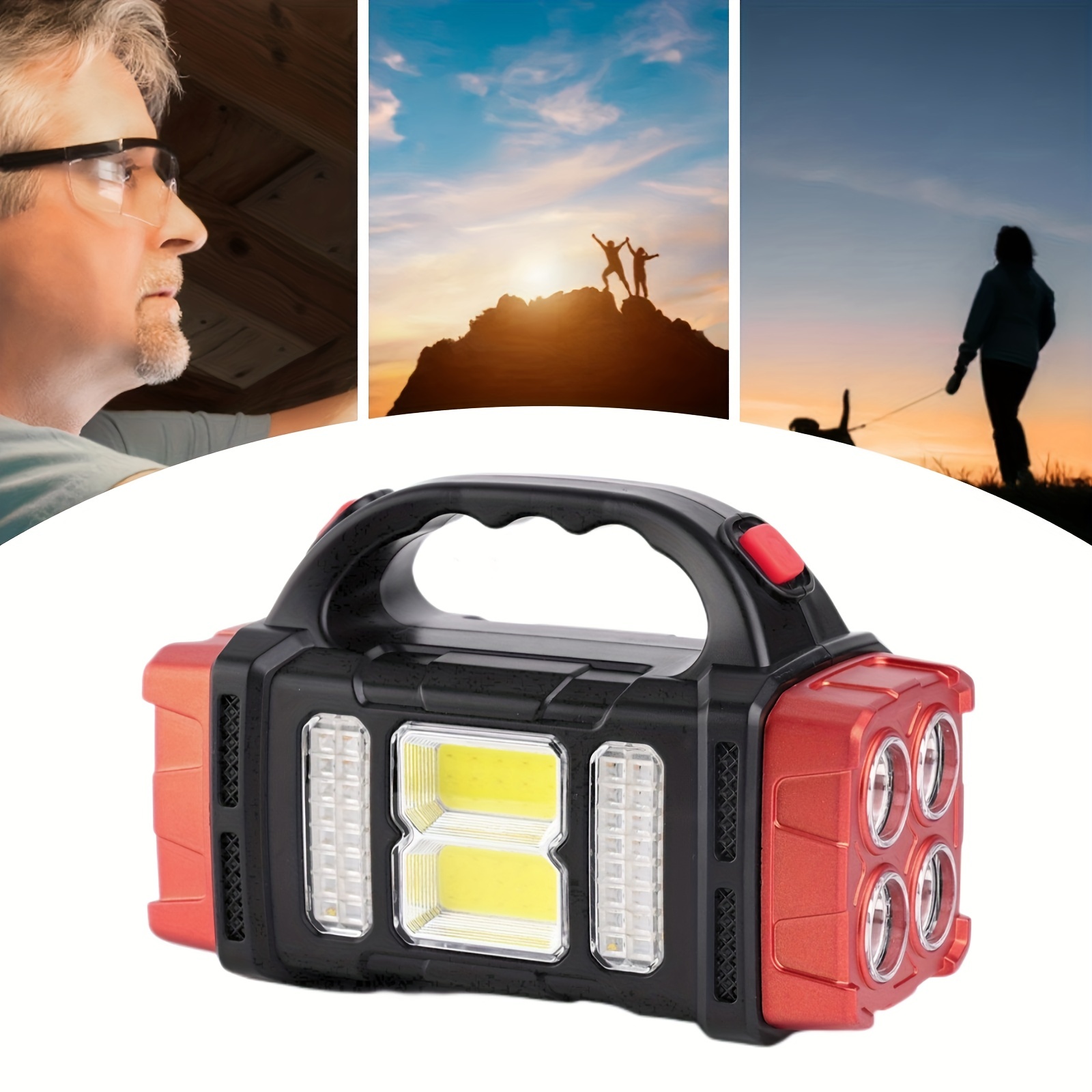 Solar Flashlight Outdoor Multifunctional Rechargeable - Temu