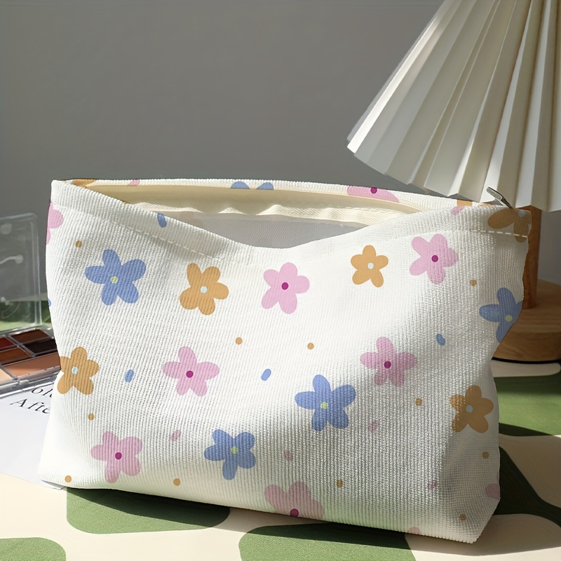 Bolsa Maquillaje Pana Mujer Bolsa Almacenamiento Flores - Temu