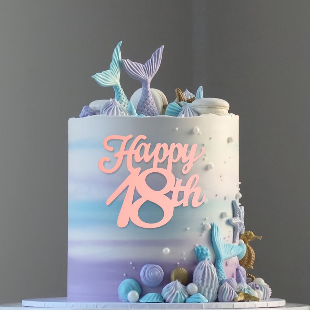 Joyeux 18e Anniversaire Glitter En Or Rose De Gateau Maroc