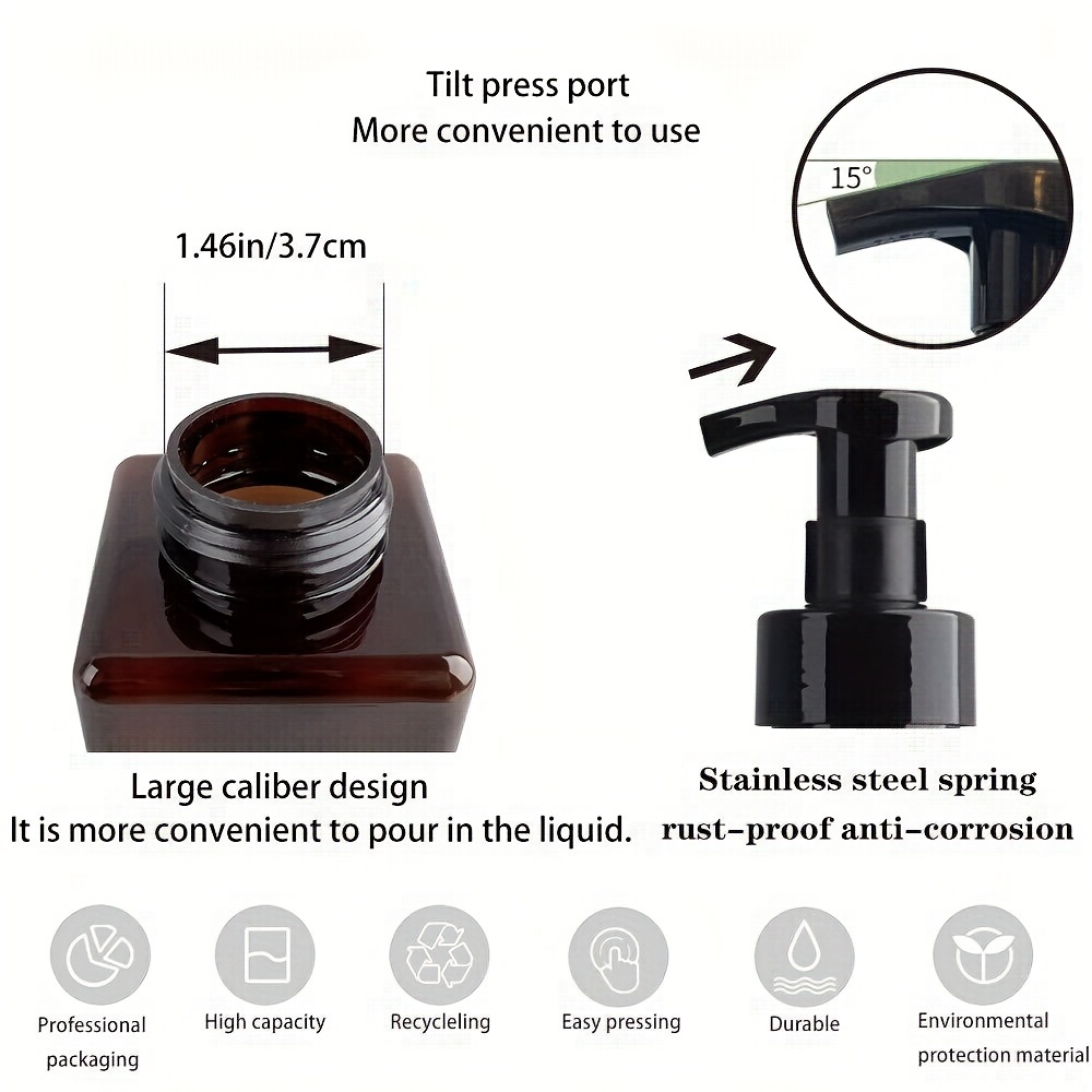 2pcs Foaming Soap Dispenser 450ml Square Pump Bottle B