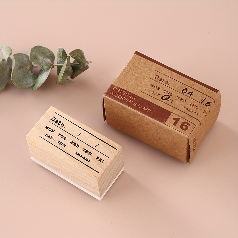 Vintage Habit Tracking Wooden Rubber Stamp Party Favor - Temu