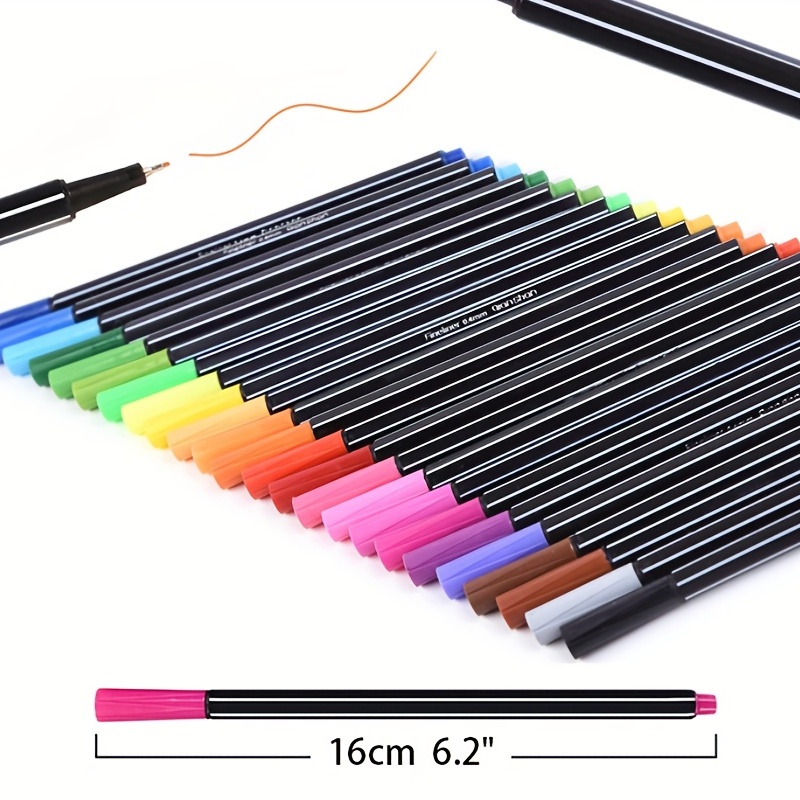 24 Color No Bleed Through Pens Markers Set 0.4 mm Fine Line Colored Sketch  Writing Drawing Pen for Bullet Journal Planner Note Taking and Coloring Book  