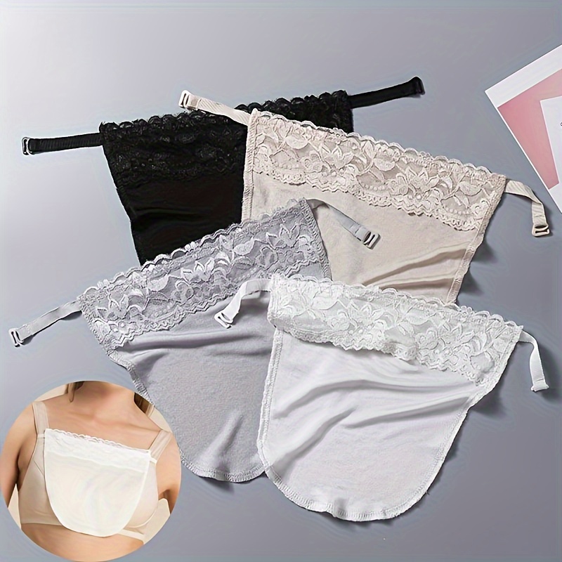 

4pcs Lace Bra Cover Detachable Breast Cover Chest Cover Women Clothing Accessories