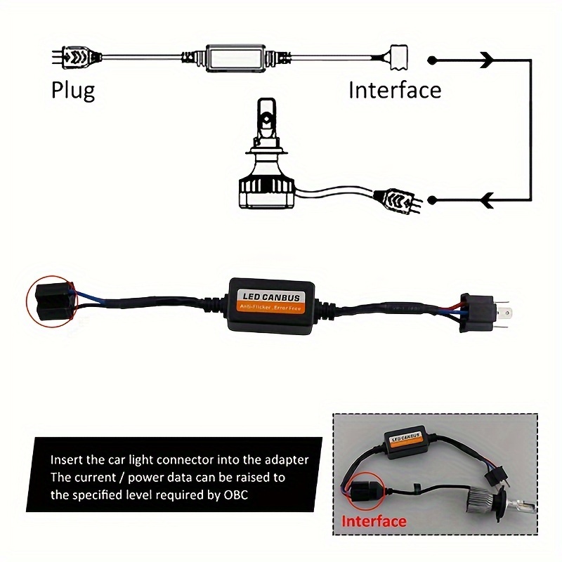 LED Décodeur, 2 pcs ABS T10 LED Canbus Phare Décodeur Dispositif  Anti-Flicker Résistances Erreur Annulateur