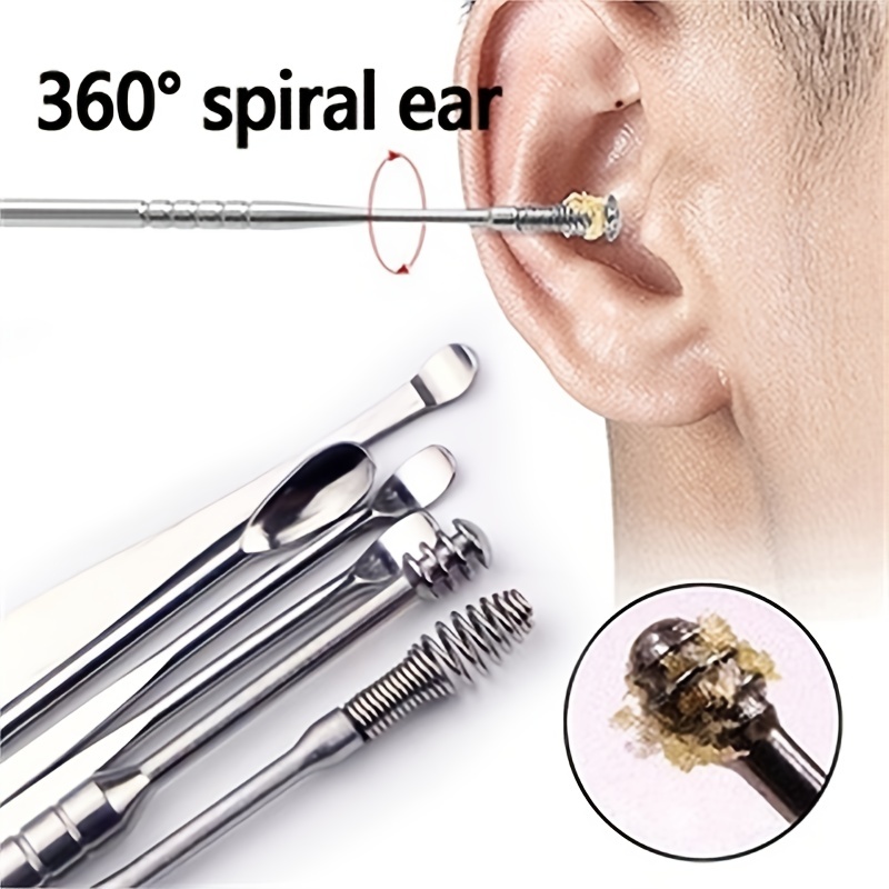 Stainless Steel Ear Wax Remover Ear Cleaner Set Ear Wax Removal Tool  6Pcs/set