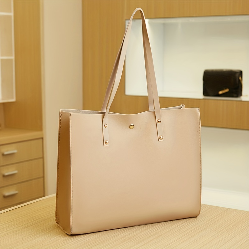 Leather Tote Bag  Apricot Clothing