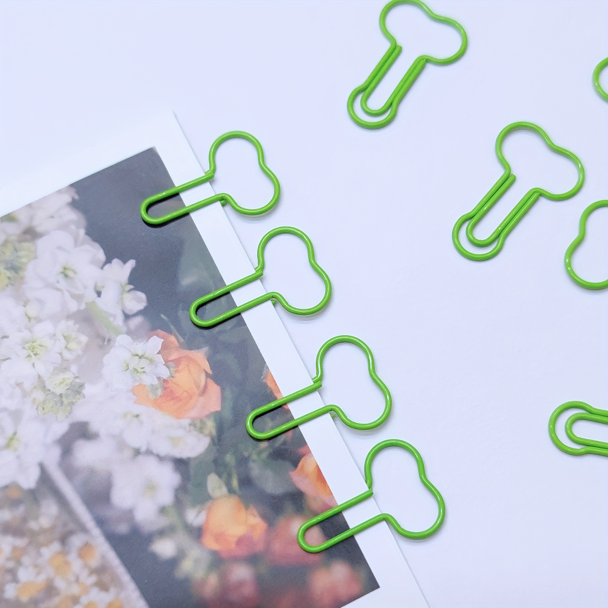 10pcs Green Paper Clips for Fun Office Supplies School