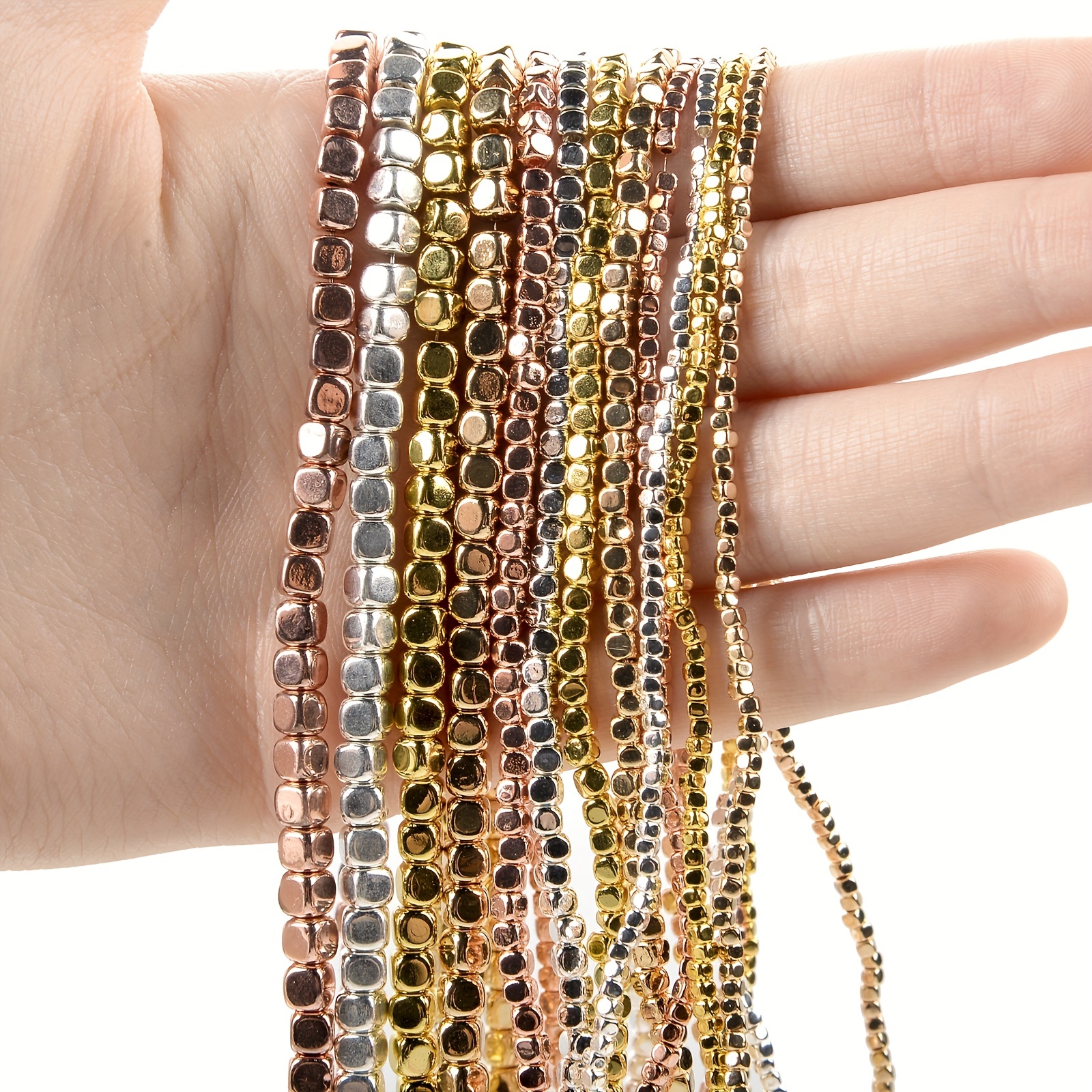 Hematite Diy Bracelet Necklace Loose Spacer Beads Jewelry - Temu