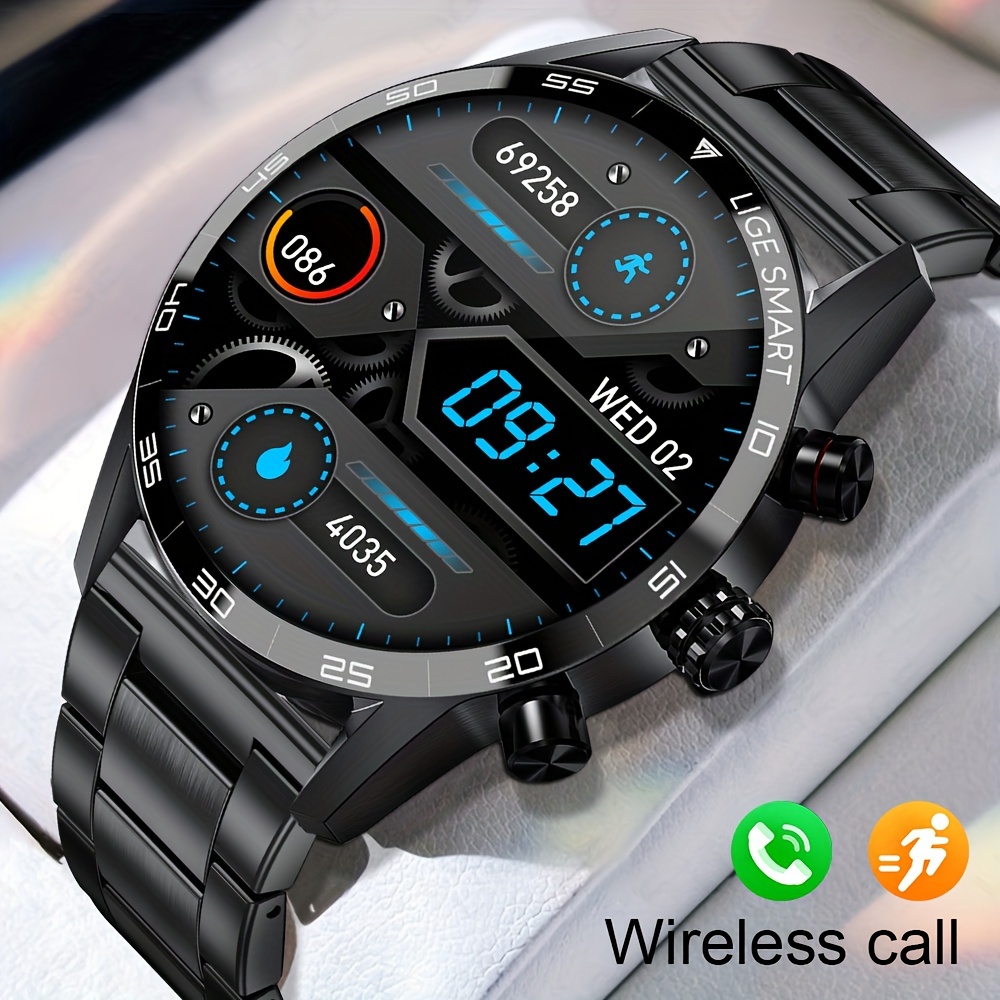 Reloj inteligente para hombre, rastreador de actividad física:  (llamada/respuesta de llamada) Bluetooth Militar Smartwatch para teléfonos  Android