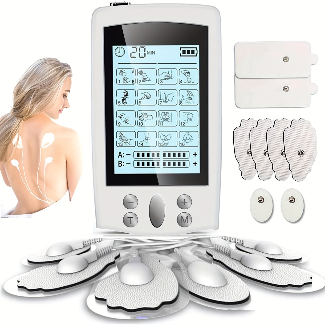 Dual Channel Tens Ems Unit With 16 Modes For Pain Relief And - Temu