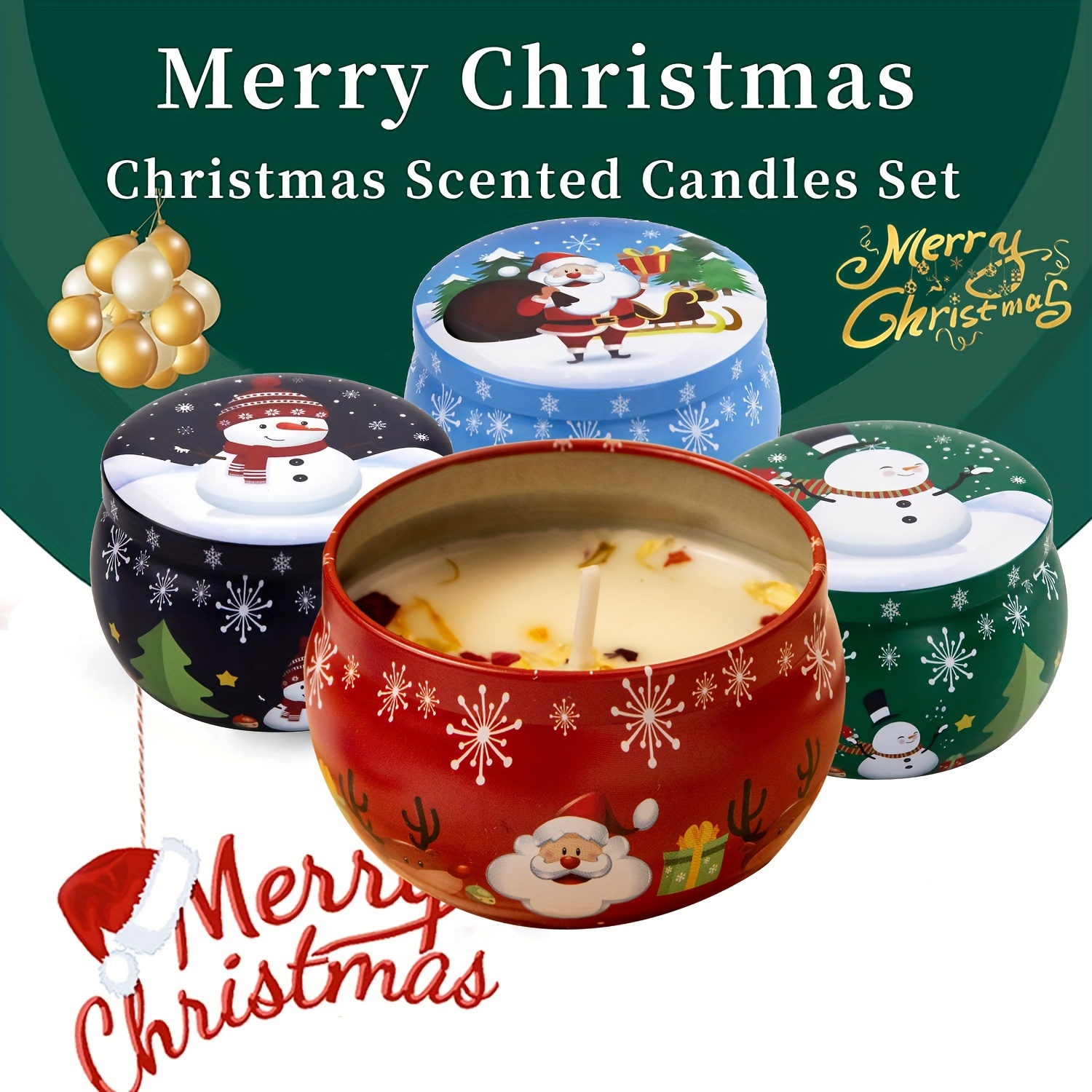 Set Candele Profumate Natalizie 4 Pezzi/set. Candela Natale Invernale  Regali Natale, Donne San Festa Mamma Candela Profumata In Barattolo Cera  Soia, Set Candele Profumate Natale Natale, Ringraziamento, Decorazioni Casa