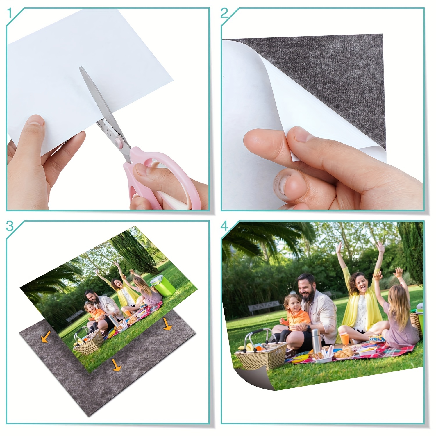 Magnetic Sheets with Adhesive Backing - 5 Pcs Each 4 inch x 6 inch - Peel and Stick Magnetic Paper for Photo and Picture Magnets - Flexible Magnet