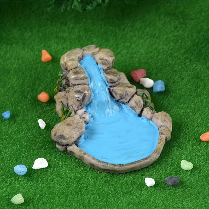 

1pc Miniature Mountain Water Flow Figurines, Creative Diy Micro Landscape Resin Crafts Handmade Home Decorative Statue Ornaments For Dollhouse Fairy Garden Lawn Terrariums Art Decor