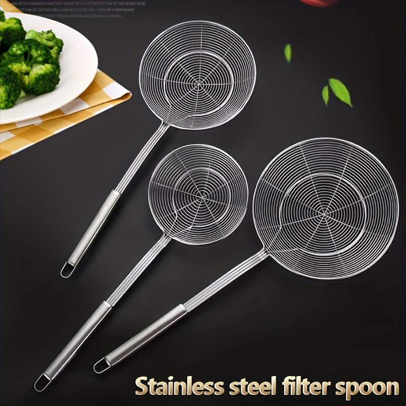 Stainless Steel Filter Spoon Metal Wire Mesh Kitchen Fried - Temu Canada