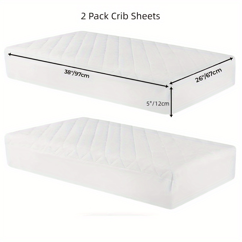 Waterproof Quilted Sheet Saver Pad For Baby Crib-White –