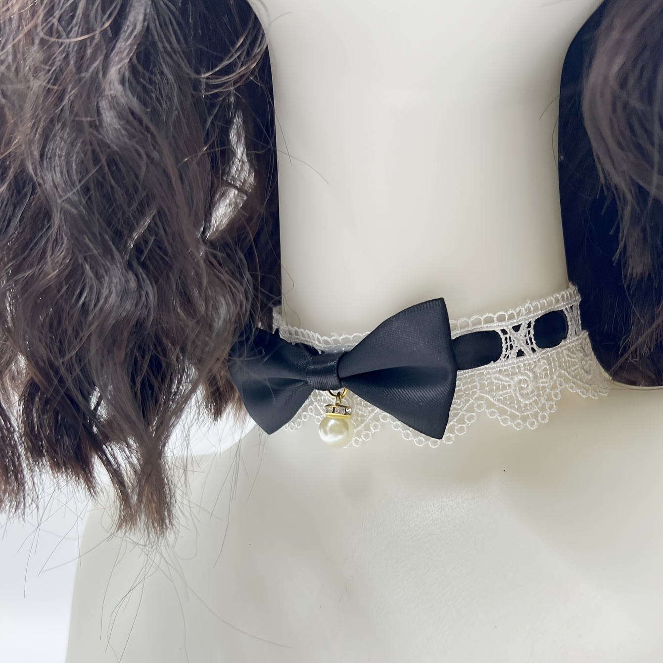 Retro Lace up Bow Neck Chain Ribbon Choker Imitation Pearl - Temu