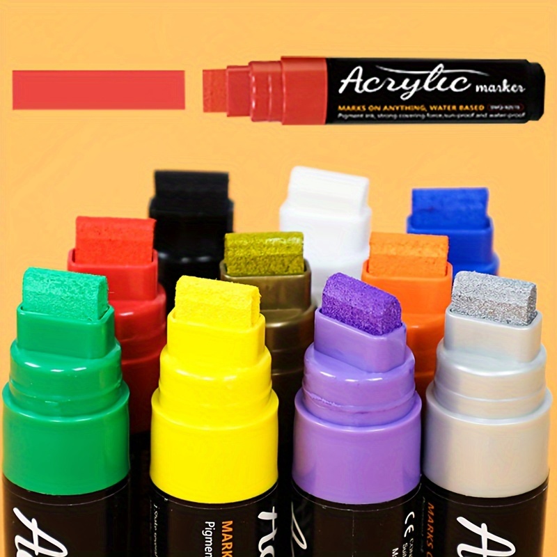 Juego de 8 marcadores de pintura de colores, marcador de pintura permanente  a base de aceite, punta media, secado rápido e impermeable para pintura de