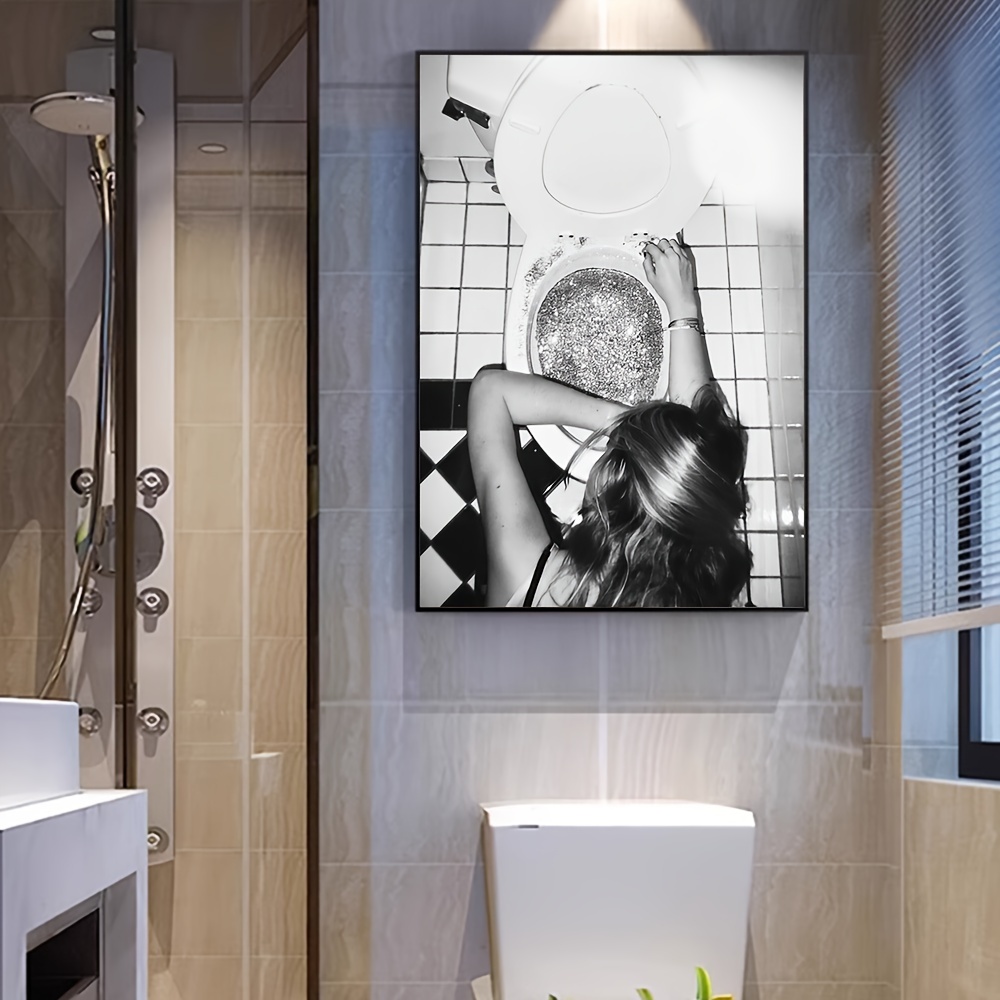 6 Teile/satz Leinwanddruck Poster, Toilette Kreative Tipps Satz,  Minimalistischen Stil, Home Wanddekoration, Badezimmer Toilette Wandkunst,  Keine Rahmen - Haushalt & Küche - Temu